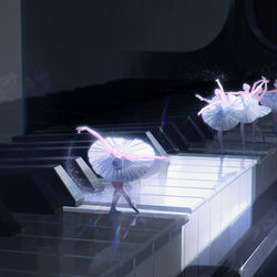 This is a pixiv picture whose title is 琴上之舞.