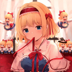 This is a pixiv picture whose title is アリスと上海人形＋三魔女.