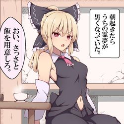 This is a pixiv picture whose title is 黒くなってた霊夢さん.