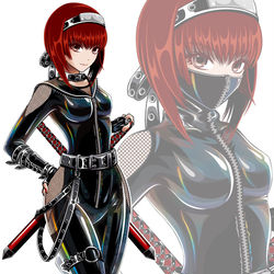 This is a pixiv picture whose title is 雛【JK忍者】隠密衣装 マスク着＆脱.