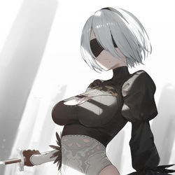 This is a pixiv picture whose title is 2b.