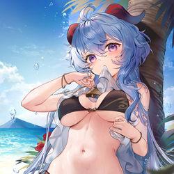 This is a pixiv picture whose title is 甘雨.