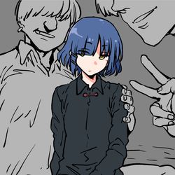 This is a pixiv picture whose title is ぼざろの山田２まい、VHSヨル.