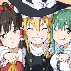 This is a pixiv picture whose title is 巫女は頂いたぜ！.