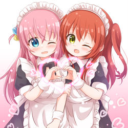 This is a pixiv picture whose title is ほら、ひとりちゃんも一緒に！💕.