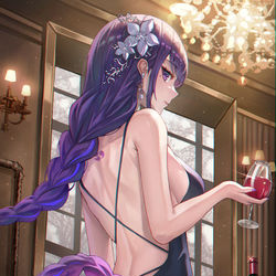 This is a pixiv picture whose title is 雷電将軍.