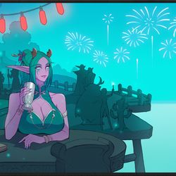 This is a pixiv picture whose title is 【艾泽拉斯】新年快乐.