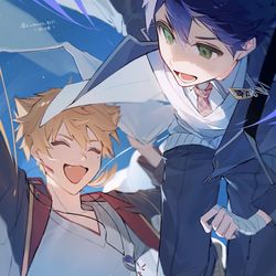 This is a pixiv picture whose title is 🌈(ほぼ咎人).
