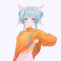 This is a pixiv picture whose title is セーターの下.