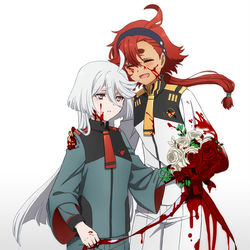 This is a pixiv picture whose title is 血濡れた花婿.