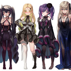 This is a pixiv picture whose title is ヒロインたちのパーティードレスです！.