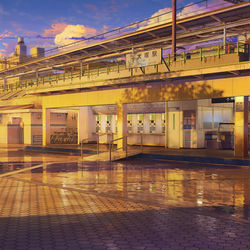 This is a pixiv picture whose title is Jr station 日没.
