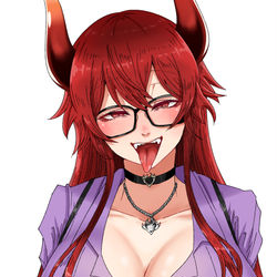 This is a pixiv picture whose title is 舌出し.
