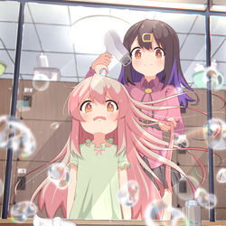 This is a pixiv picture whose title is みはり「ちゃんと乾かさなきゃ…髪は女の子の命なんだからね！」.