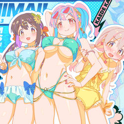 This is a pixiv picture whose title is 水着イエー！！.