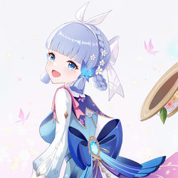 This is a pixiv picture whose title is 神里绫华——花时来信.