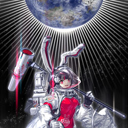 This is a pixiv picture whose title is 月面年賀.