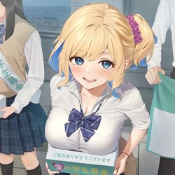 This is a pixiv picture whose title is 「募金おなしゃーーーすっ!!!!!!!」.