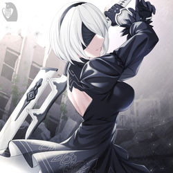 This is a pixiv picture whose title is 2B.