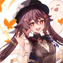 This is a pixiv picture whose title is フォンテーヌ風お衣装胡桃ちゃん👻👒.