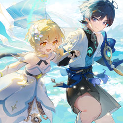 This is a pixiv picture whose title is 阿散生日语音.