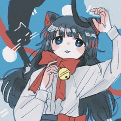 This is a pixiv picture whose title is 🐈‍⬛.
