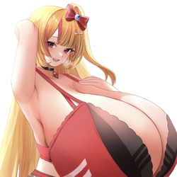 This is a pixiv picture whose title is 超大人体型なアシュリーちゃん.