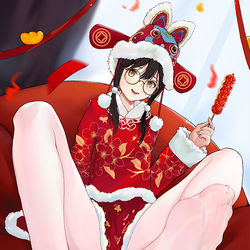This is a pixiv picture whose title is 初五 小兔桔 迎财神.