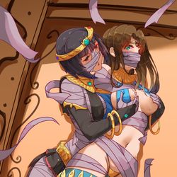 This is a pixiv picture whose title is (com) Cybil vs Mummy Queen.