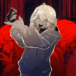 This is a pixiv picture whose title is 馬鹿 syudou.