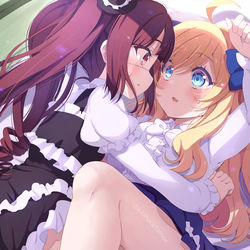 This is a pixiv picture whose title is skeb🐍ゆりね×邪神ちゃん♡.