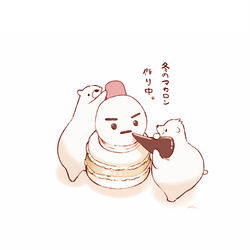 This is a pixiv picture whose title is 雪だるまマカロン.