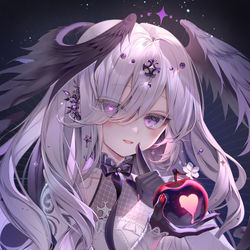 This is a pixiv picture whose title is 💜🍎💜.