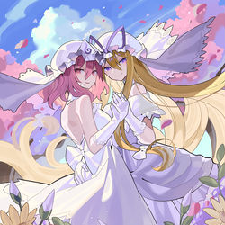 This is a pixiv picture whose title is ウェディング幽々子　紫.