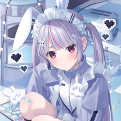 This is a pixiv picture whose title is 💜兎咲ミミ新衣装💜.