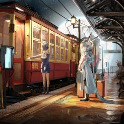 This is a pixiv picture whose title is 銀河鉄道.