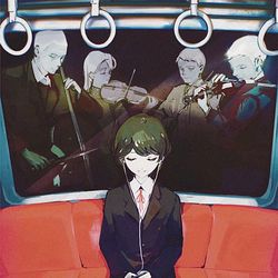 This is a pixiv picture whose title is listen to music.