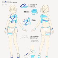 This is a pixiv picture whose title is ホロ水着デザイン.