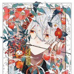 This is a pixiv picture whose title is 椿.