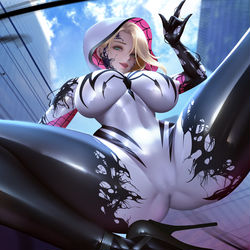 This is a pixiv picture whose title is Venom Spidergwen.