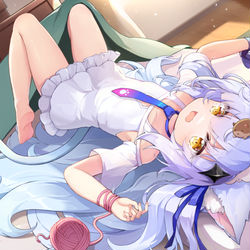 This is a pixiv picture whose title is 灵魂潮汐-九华-缠绵红线&特别温情.