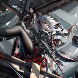 This is a pixiv picture whose title is 萨卡兹佣兵W，好久不见.