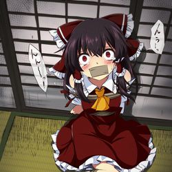 This is a pixiv picture whose title is 霊夢　拘束.