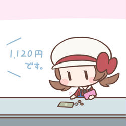 This is a pixiv picture whose title is お会計.