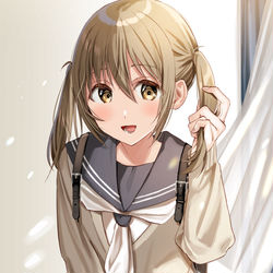 This is a pixiv picture whose title is 「お兄ちゃんツインテール好きだったよね？変じゃないかな？」.