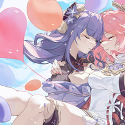 This is a pixiv picture whose title is 贴贴.