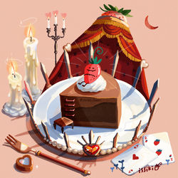 This is a pixiv picture whose title is チョコレートケーキの特等席.