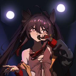 This is a pixiv picture whose title is rapper Hutao.