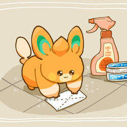 This is a pixiv picture whose title is oh! パモさん 床の隙間の汚れ wash….