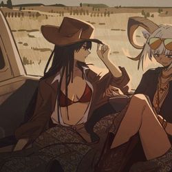 This is a pixiv picture whose title is “萨尔贡的风感觉还不错吧？”.
